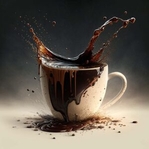 Tazza di caffè amaro su un tavolo, simbolo delle abitudini quotidiane e delle loro conseguenze sulla salute.